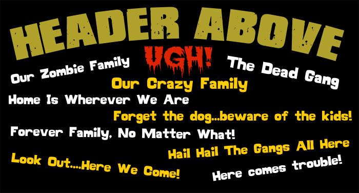 headed above zombie family sticker